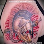 fotó a 171 -es számú gladiátor tetoválásról - a minta hűvös változata, amely sikeresen használható revízióhoz és alkalmazáshoz, mint gladiátor tetoválás oroszlánnal