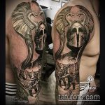 fotó a 768 -as gladiátor tetoválásról - a minta érdekes változata, amely sikeresen használható a vállon lévő gladiátor tetoválás feldolgozásához és alkalmazásához