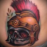 fotó a gladiátor tetoválásról # 708 - a minta hűvös változata, amely sikeresen használható a páncél átalakítására és felhelyezésére a lábára gladiátor tetoválásként