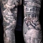 fotó a gladiátor tetoválásról # 788 - a minta méltó változata, amely sikeresen használható feldolgozásra és gladiátor tetoválásként történő alkalmazásra a lábán