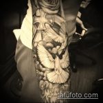 fotó a 356. számú galambtetoválásról - a minta érdekes változata, amely jól használható a revízióhoz és a fehér galamb tetoválásként való alkalmazásához