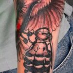 fotó a galamb tetoválásról # 180 - a minta exkluzív változata, amely könnyen használható revízióhoz és alkalmazáshoz galambként, kereszt tetoválással