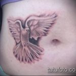 fotó egy galamb tetoválásról, 165. szám - a minta méltó változata, amely jól használható egy galambpár átalakítására és alkalmazására tetoválásként