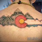 fotó a 448 -as hegyi tetoválásról - a minta hűvös változata, amely sikeresen használható geometriai hegyek átalakítására és tetoválásként történő alkalmazására