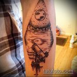 fénykép a 952 -es hegyi tetoválásról - a minta érdekes változata, amely sikeresen használható hegyek feldolgozására és felhelyezésére a lábán tetoválásként