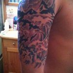 fotó a 346 -os hegyi tetoválásról - a kép hűvös változata, amely jól használható a hegyek fáinak megváltoztatására és tetoválásra