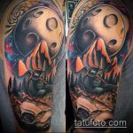 fotó a 553. sz. hegyi tetoválásról - a minta érdekes változata, amely sikeresen használható a hegy megváltoztatására és körben történő tetoválásra