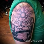 fotó a 423. számú hegyi tetoválásról - a minta érdekes változata, amely könnyen használható a hegyi tetoválás minimalizmusának feldolgozásához és alkalmazásához