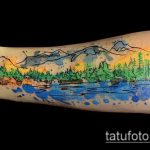 fotó a 166 -os hegyi tetoválásról - a minta exkluzív változata, amely jól használható hegyi és erdei tetoválás feldolgozására és alkalmazására