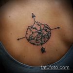 fénykép a 925 -ös hegyi tetoválásról - a minta egyedi változata, amely sikeresen használható hegyi tetoválás tájképének átalakítására és alkalmazására