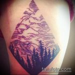 fotó a 64 -es számú hegyi tetoválásról - a minta érdekes változata, amely sikeresen használható módosítására és alkalmazására hegyi és medve tetoválásként