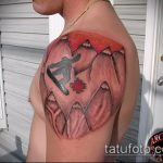 fotó a hegyi tetoválásról №315 - a kép hűvös változata, amely jól használható a revízióhoz és a hegyek rombuszban való tetoválásához