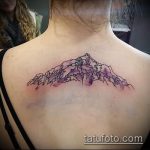fotó a 105 -ös hegyi tetoválásról - a minta hűvös változata, amely könnyen használható a feldolgozásra és a hegyi óceán tetoválására