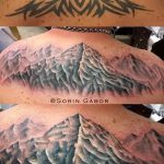 fotó a 165 -ös hegyi tetoválásról - a minta hűvös változata, amely könnyen használható a hegyek megváltoztatására és tetoválásként történő alkalmazására a nyakon