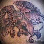 fotó a 7. számú tetováló griffről - a minta hűvös változata, amely sikeresen használható feldolgozásra és tetoválás griffként történő alkalmazására a hátoldalon