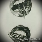 lip tattoo # 866 er en interessant version af mønsteret, der med succes kan bruges til ændring og påføring af en konturlæbe som en tatovering