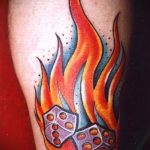 Fotó a kocka tetoválásról # 267 - a minta hűvös változata, amely könnyen használható a kocka véglegesítéséhez és felhelyezéséhez az arcon tetoválásként