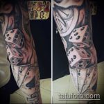 Fotó a kocka tetoválásról # 516 - a minta hűvös változata, amely jól használható a kocka és a lóhere tetoválásként történő feldolgozására és alkalmazására