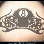 Fotó a kocka tetoválásról # 812 - a minta érdekes változata, amely könnyen használható a kocka és a lóhere tetoválásként történő feldolgozására és alkalmazására