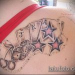 Fotó a kocka tetoválásról # 985 - a minta egyedi változata, amely jól használható a kocka nyakon történő feldolgozásához és felhelyezéséhez tetoválásként