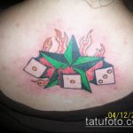 A kocka tetoválás fotója # 858 a minta méltó változata, amely könnyen használható a kocka és a lóhere átalakítására és alkalmazására tetoválásként