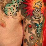 Fotó a kocka tetoválásról # 923 - a minta méltó változata, amelyet könnyen fel lehet használni a nyakon kocka tetoválásként történő feldolgozásra és alkalmazásra