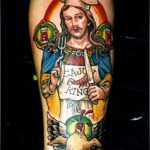 Fotó a 921 -es számú Jézus Krisztus tetoválásról - a minta érdekes változata, amely könnyen használható átalakítására és alkalmazására, mint Jézus Krisztus tetoválása az oldalán