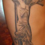 Fotó a Jézus Krisztus tetoválásról, 894. sz. - a rajz hűvös változata, amely sikeresen használható feldolgozásra és alkalmazásra, mint Jézus Krisztus tetoválása a mellkason