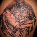 Fotó a 902 -es Jézus Krisztus tetoválásról - a rajz exkluzív változata, amely sikeresen használható változtatásra és alkalmazásra, mint Jézus Krisztus és az ördög tetoválása
