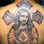 Fotó a Jézus Krisztus tetoválásról 274. sz. - a rajz méltó változata, amely jól használható felülvizsgálathoz és alkalmazáshoz, mint Jézus Krisztus és az ördög tetoválása