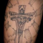 Fotó a Jézus Krisztus tetoválásról, 114. szám - a minta hűvös változata, amely sikeresen használható átalakítására és alkalmazására, mint Jézus Krisztus tetoválása az oldalán