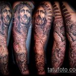 Fotó a Jézus Krisztus tetoválásról, 395. sz. - a rajz érdekes változata, amely sikeresen használható módosítására és alkalmazására, mint Jézus Krisztus tetoválása a hátán