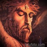Fotó a 376. számú Jézus Krisztus tetoválásról - a rajz hűvös változata, amely sikeresen használható felülvizsgálathoz és alkalmazáshoz, mint Jézus Krisztus tetoválása az oldalán