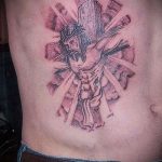 Az 524 -es számú Jézus Krisztus -tetoválás fotója - a rajz hűvös változata, amely sikeresen használható felülvizsgálathoz és alkalmazáshoz, mint Jézus Krisztus tetoválása a hátán