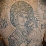 fotó tetoválás ikon az Isten anyja a baba