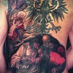 Ikon tetoválás példa - színes tetoválás