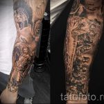 Egy változat a tetoválás egy ikon a karon és az alkaron egy férfi számára - fotó