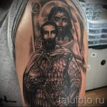 harcos és egy szent arca - tetováló fotó