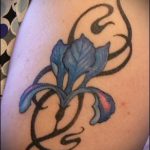 Az írisz tetoválás remek példája - a rajz alkalmas írisz nyak tetoválására