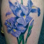 A kész írisz tetoválás egyedülálló példája - a rajz alkalmas íriszvirág tetoválására