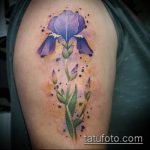 Egy remek példa egy írisz tetoválásra - a rajz alkalmas írisz tetováláshoz a hát alsó részén