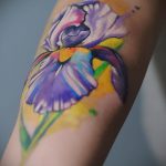 Az elkészült írisz tetoválás tesztpéldája - a rajz alkalmas írisz nyak tetoválására