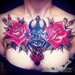 A tőr és a rózsatetoválás klassz változata - a rajz alkalmas tőr és skarlát rózsa tetováláshoz