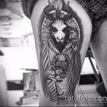 zdjęcie tatuażu koziego nr 310 - ekskluzywna wersja wzoru, którą można z powodzeniem wykorzystać do przeróbki i nałożenia jako tatuaż atomów kozy i noży