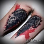 zdjęcie tatuażu koziego nr 65 - fajna wersja wzoru, którą można łatwo wykorzystać do przekształcenia i nałożenia jako tatuaż atomów kozy i noży