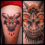 zdjęcie tatuażu kozy # 895 - fajna wersja wzoru, który z powodzeniem można wykorzystać do przekształcenia i zastosowania jako tatuażu koza zjada trawę