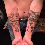 zdjęcie tatuażu kozy nr 579 - unikalna wersja wzoru, którą można z powodzeniem wykorzystać do przekształcenia i zastosowania jako tatuaż koza zjada trawę