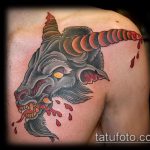 zdjęcie tatuażu koziego nr 609 - ciekawa wersja wzoru, który można łatwo wykorzystać do przeróbki i aplikacji jako tatuażu koziego na nadgarstku