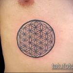 Az elkészített kör tetoválás hűvös változata - a rajz alkalmas egy kör tetoválás hullámára