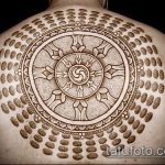 A kész tetováló kör tesztverziója - a rajz alkalmas a mellkas kör tetoválására